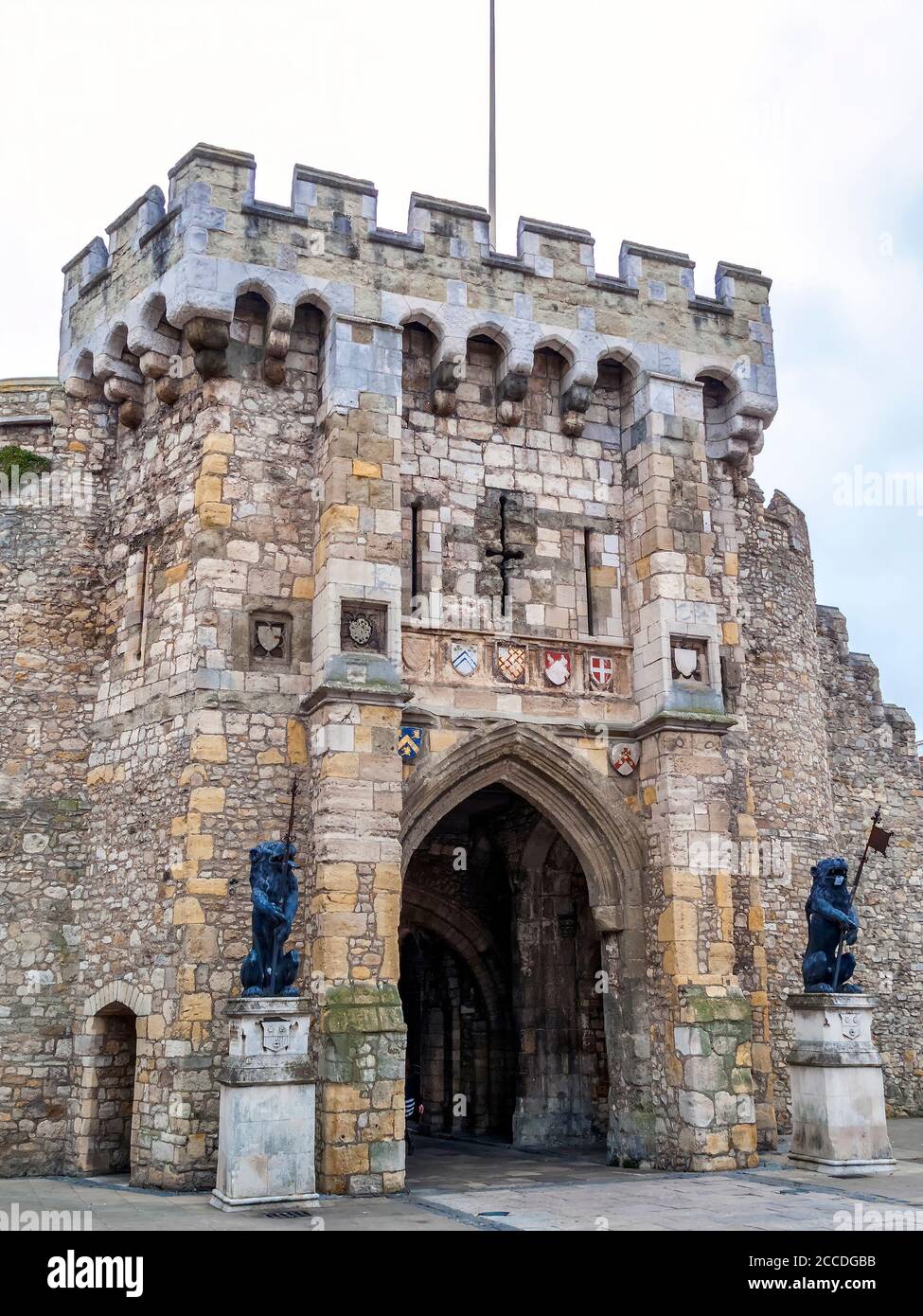 Southampton Castle England Großbritannien, das ein normannisches 11. Jahrhundert ist fort Ruin, ein beliebtes Reiseziel Touristenattraktion Wahrzeichen der Stadt c Stockfoto
