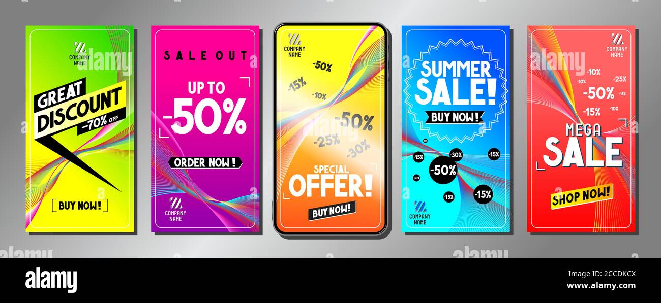 Social Media Werbung - Verkaufsschablonen - Vektorgrafik, Proportionen 16:9 Stock Vektor