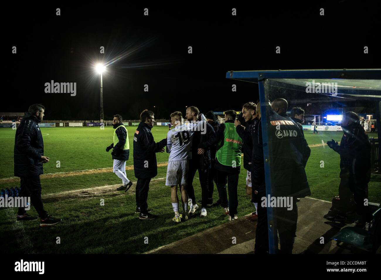 25/02/2020 Wealdstone vs Chelmsford City 0-1. Grosvenor Vale Stadium. National League South. Tom Knowles erzielte das Siegtor für Chelmsford City. Stockfoto