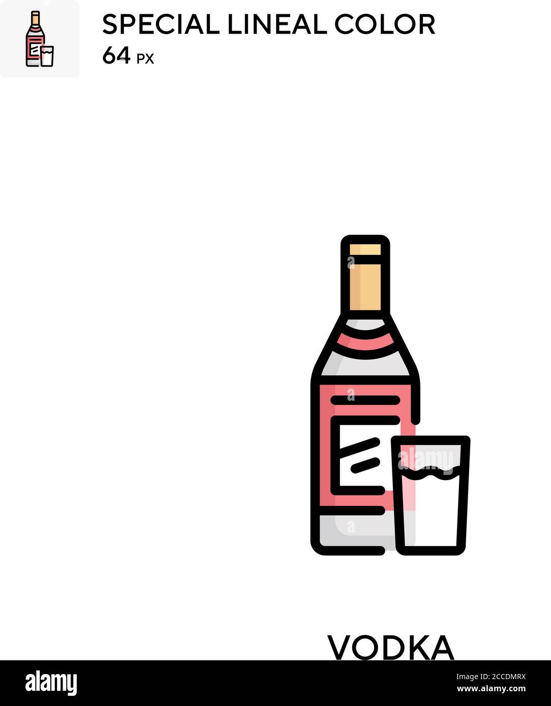 Wodka Spezielle lineare Farbe Symbol. Illustration Symbol Design Vorlage für Web mobile UI-Element. Perfekte Farbe modernes Piktogramm auf editierbare Kontur. Stock Vektor