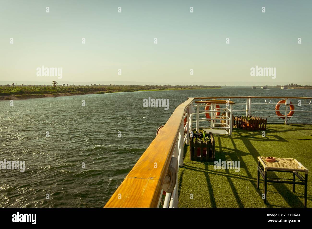 Deck einer Kreuzfahrt auf dem Nil. Ägypten. Stockfoto