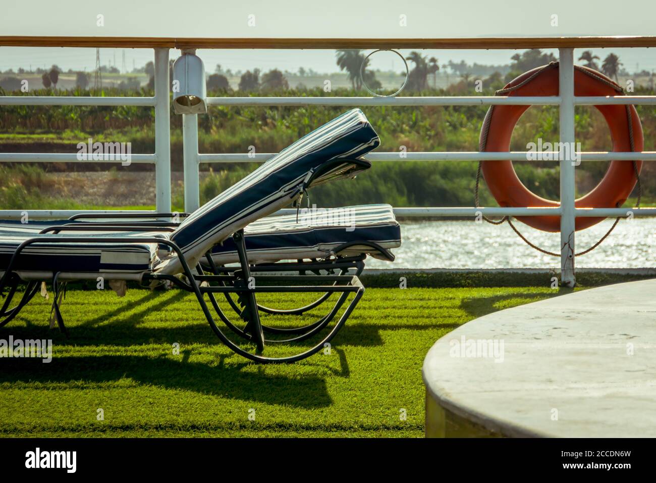 Deck einer Kreuzfahrt auf dem Nil. Ägypten. Stockfoto