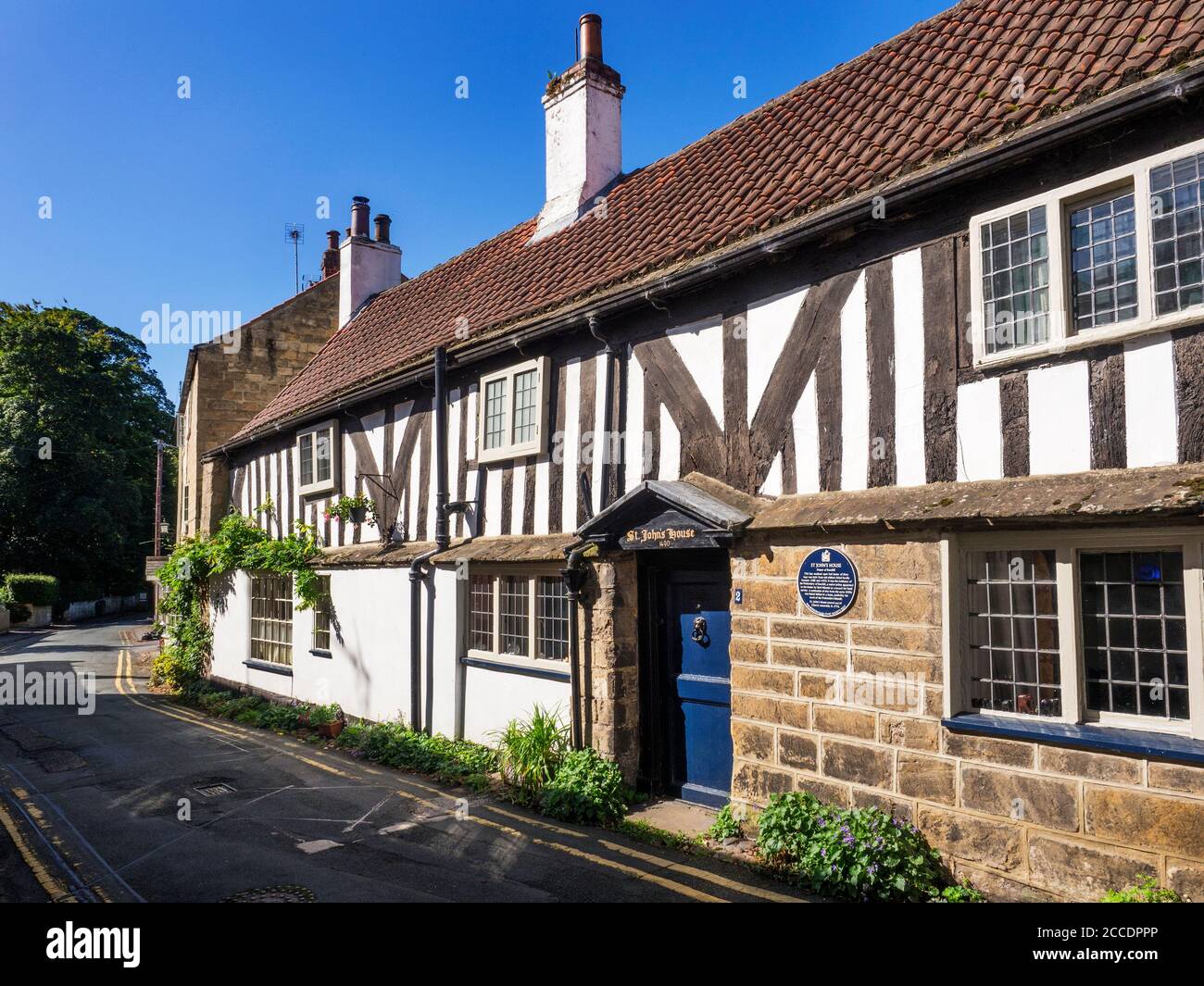 St Johns House, ein unter Denkmalschutz gerahmtes Gebäude in der Church Lane In Knaresborough North Yorkshire England Stockfoto