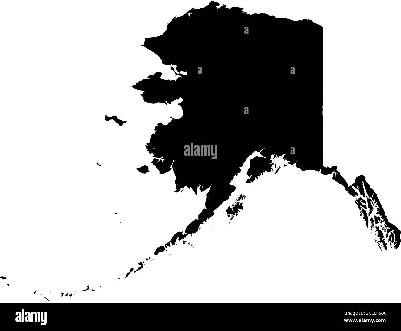 Alaska, State of USA - solide schwarze Silhouette Karte des Landes. Einfache flache Vektordarstellung. Stock Vektor