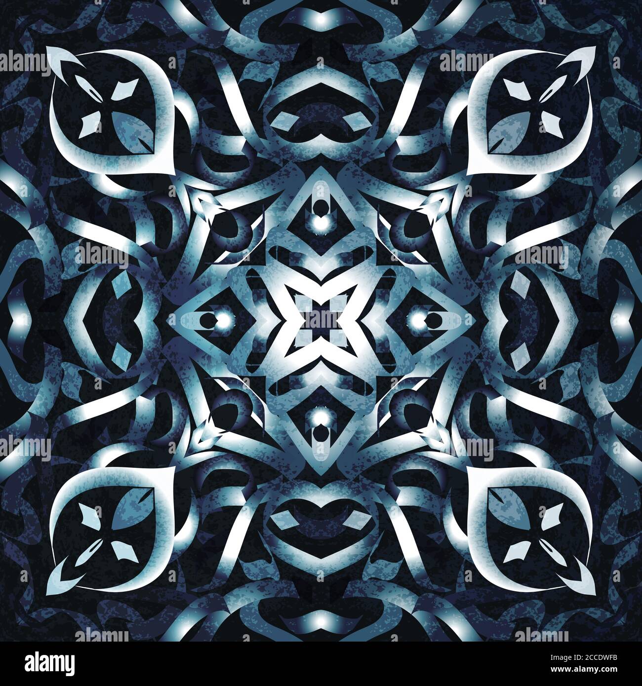 Moderne Luxus abstrakte Kalligraphie auf schwarzem Hintergrund. Schal-Design für Seidendruck. Stockfoto