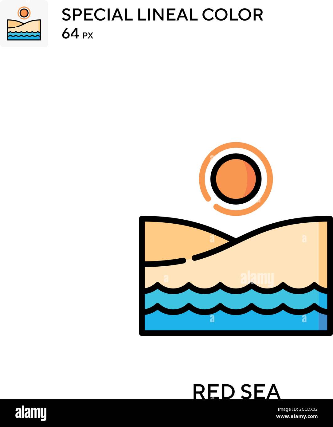 Rotes Meer spezielles lineales Farbsymbol. Illustration Symbol Design Vorlage für Web mobile UI-Element. Perfekte Farbe modernes Piktogramm auf editierbare Kontur. Stock Vektor