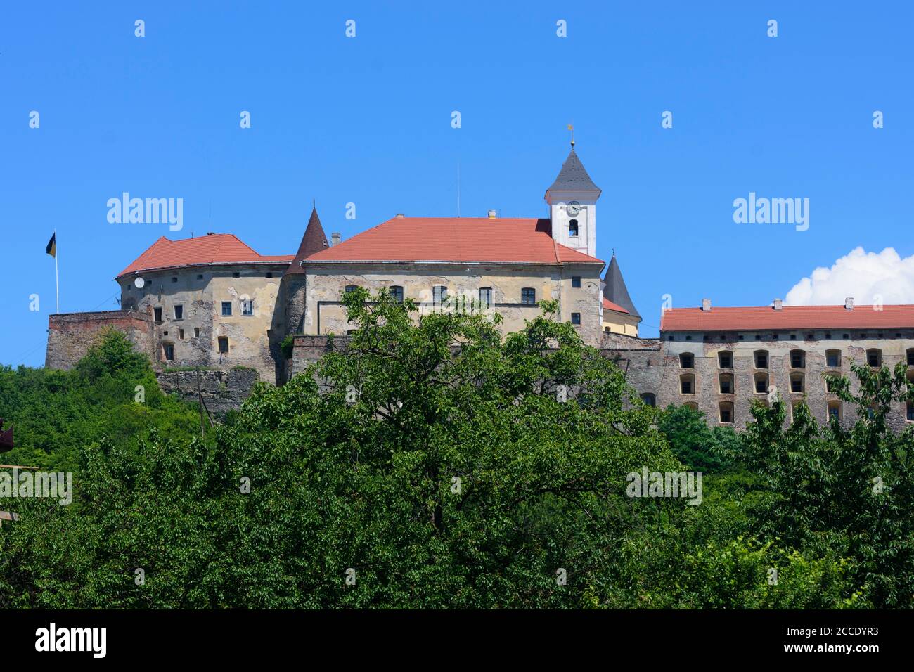 Mukachevo, Palanok Castle (Plankenburg) in Transkarpatien, Transkarpatien, Zakarpattien, Ukraine Stockfoto