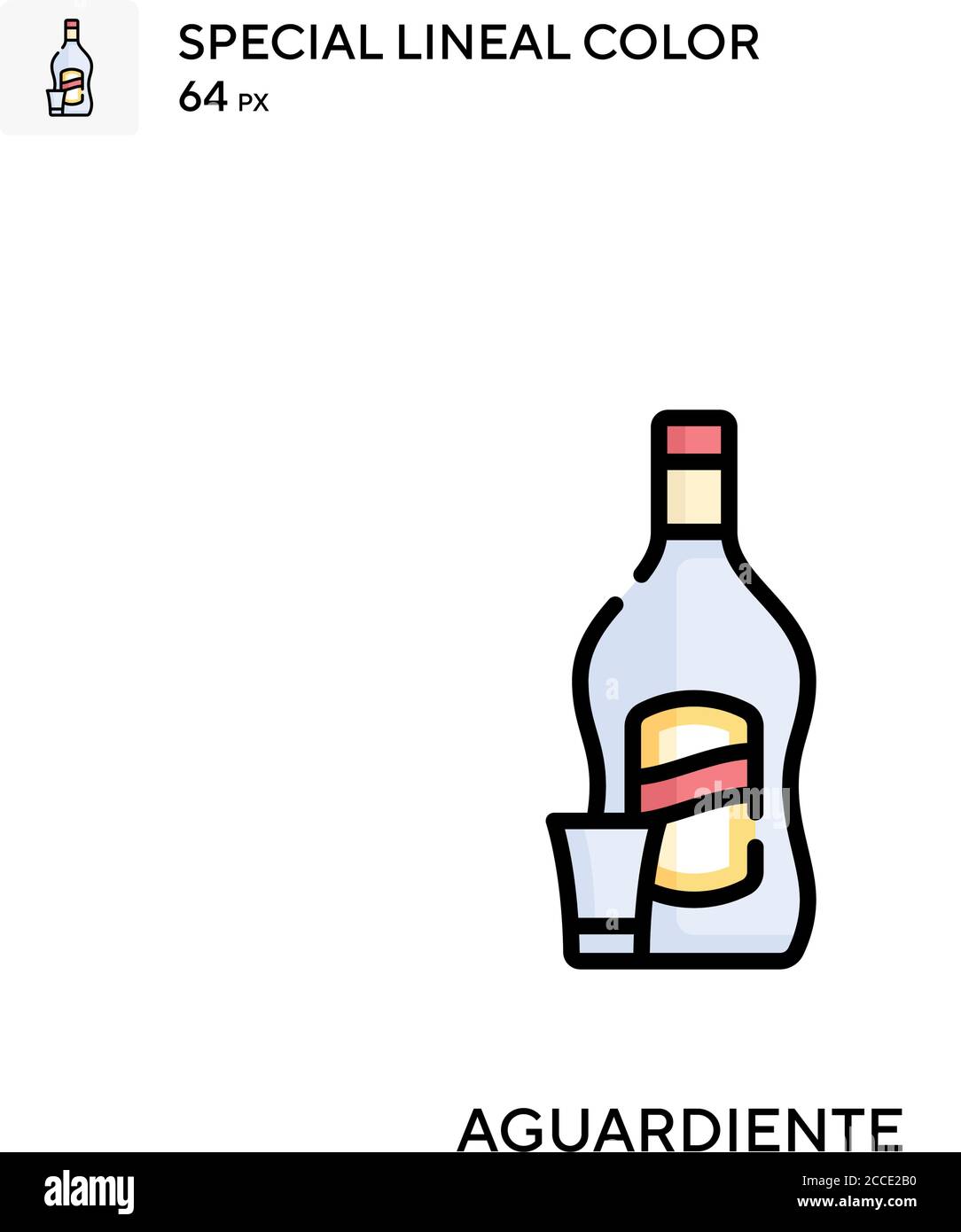 Aguardiente spezielles lineales Farbsymbol. Illustration Symbol Design Vorlage für Web mobile UI-Element. Perfekte Farbe modernes Piktogramm auf bearbeitbaren Strok Stock Vektor