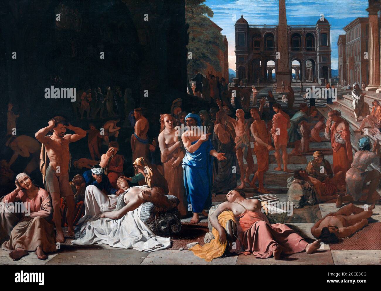 Pest in an Ancient City von Michael Sweerts (1618-1664), Öl auf Leinwand, ca. 1650/52. Das Gemälde soll die Pest von Athen um 430 v. Chr. darstellen Stockfoto