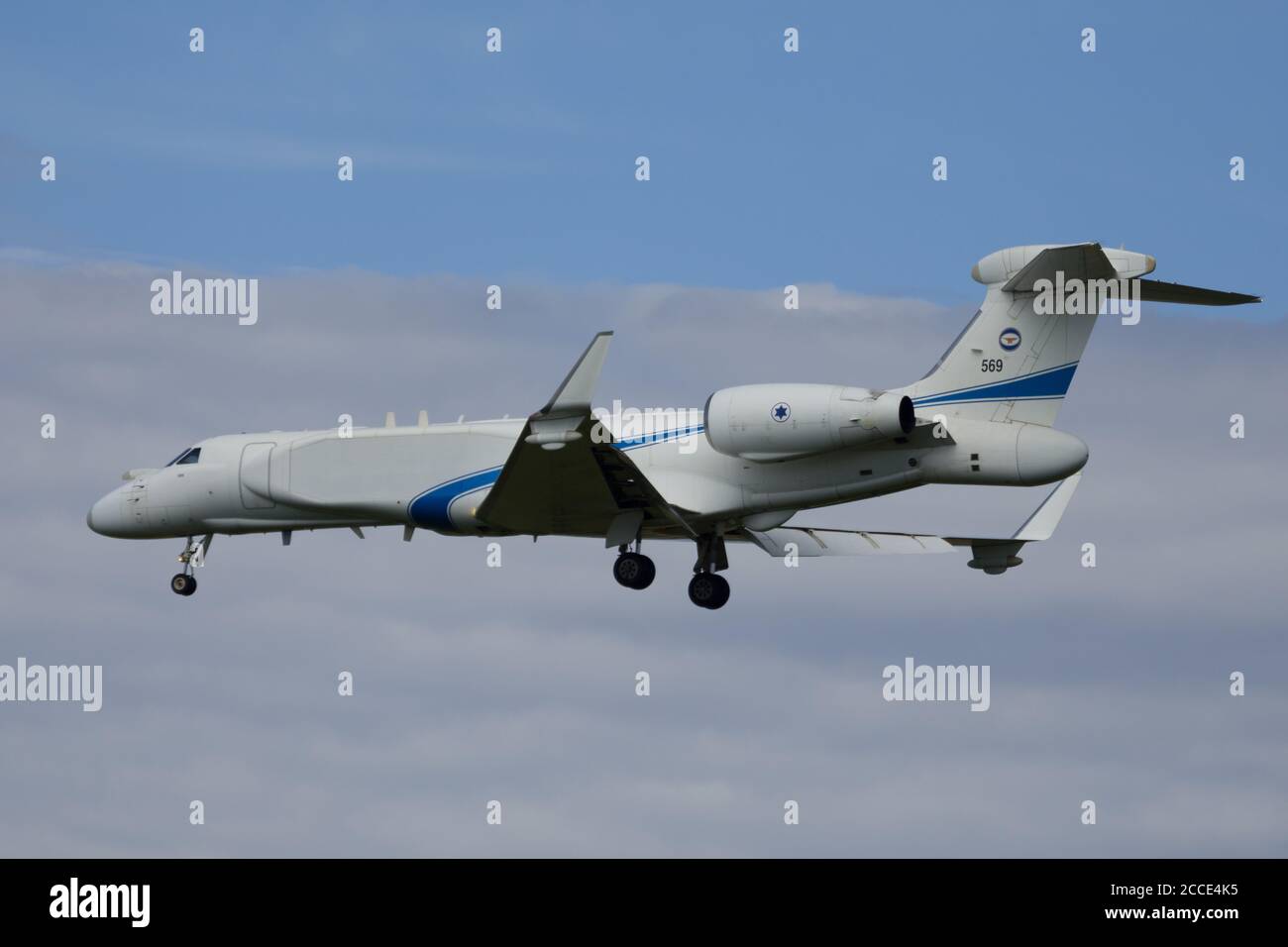 Nörvenich Deutschland Aug. 20 2020: Israelische Luftwaffe IAI EL/W-2085 landet auf dem Luftwaffenstützpunkt Nörvenich. Stockfoto
