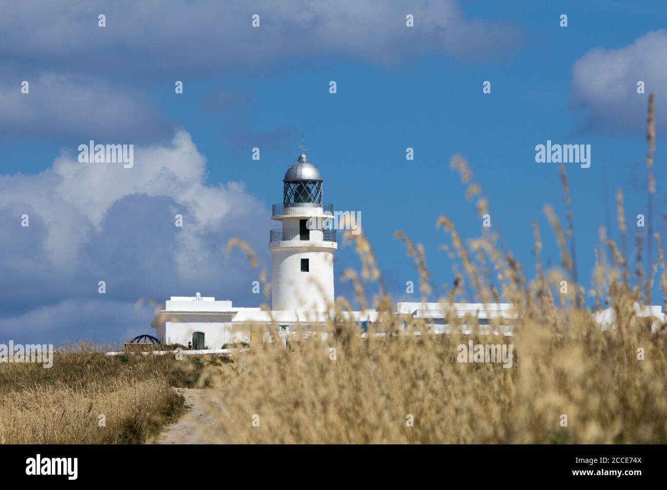 Leuchtturm am Cap de Cavalleria, Menorca Stockfoto