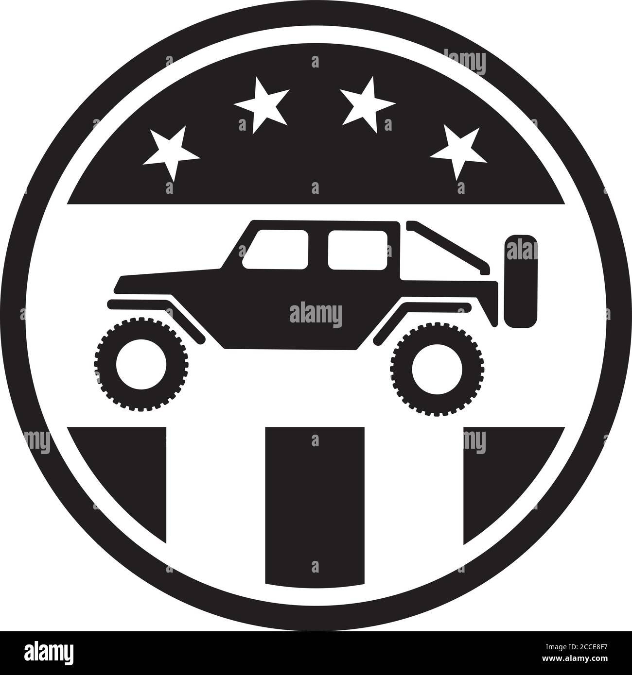Patriotisches geländewagen-Logo Stock Vektor