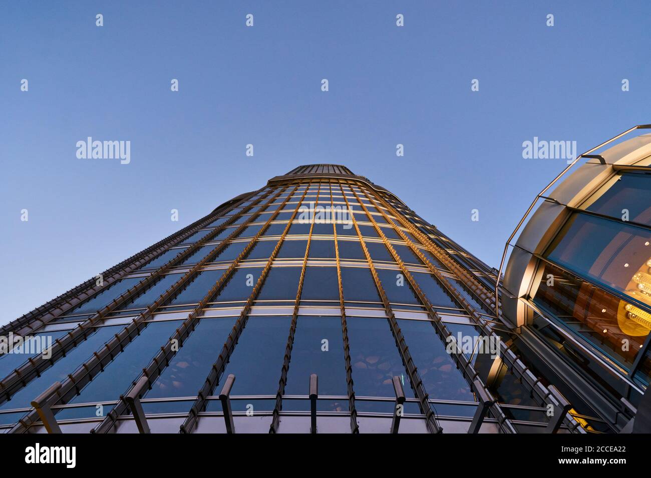 Dubai, VAE, Emirate, Vereinigte Arabische Emirate, Naher Osten, Afrika, Blick von Aussichtsplattform Burj Khalifa auf den Turm, Stockfoto