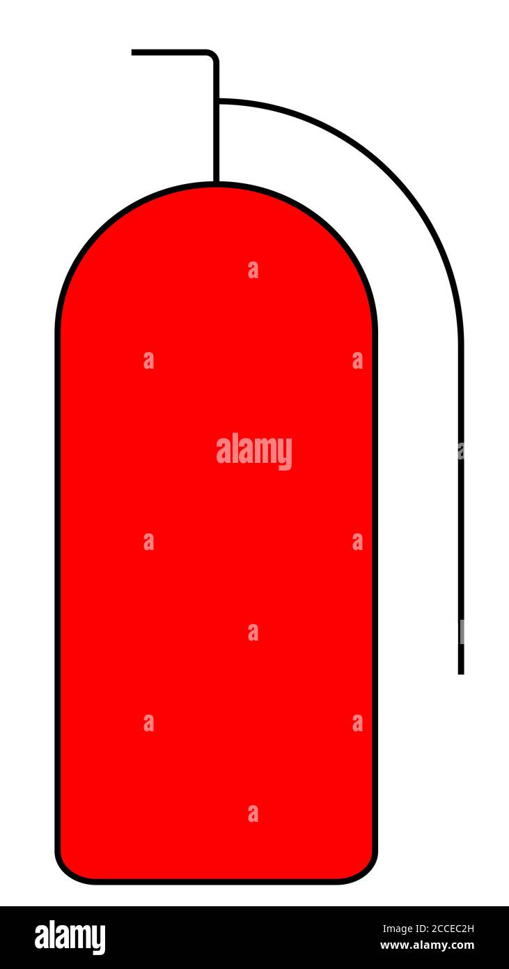 Feuerlöscher rot. Symbolvektor auf weißem Hintergrund. EPS10-Vektor Stockfoto