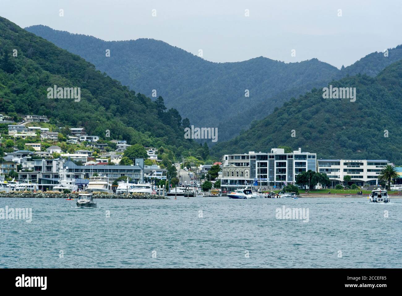 Die Stadt Picton, Marlborough, auf der Südinsel Neuseelands Stockfoto