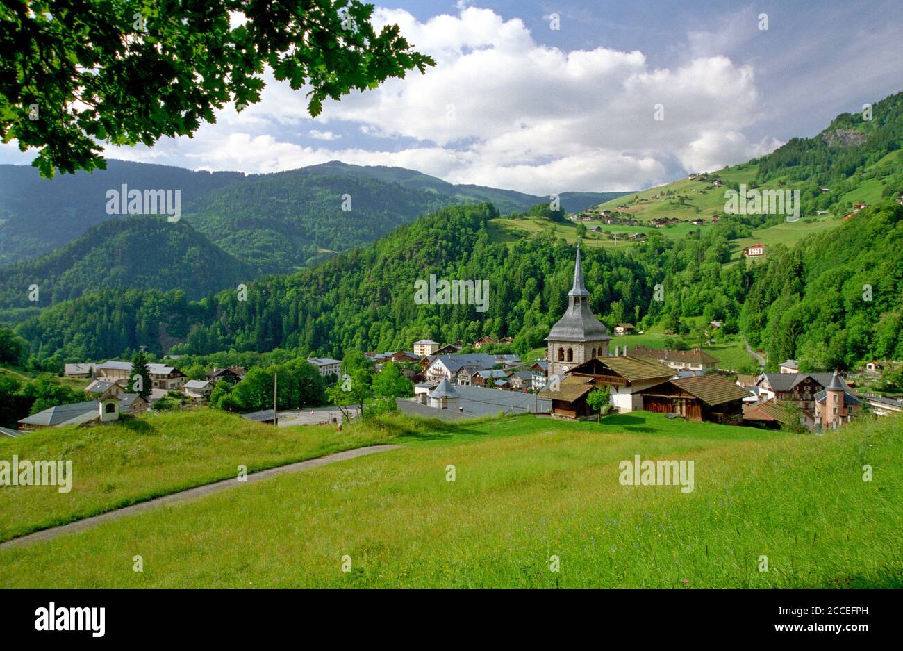 Beaufort sur Doron Dorf in Beaufortain Savoie Stockfoto