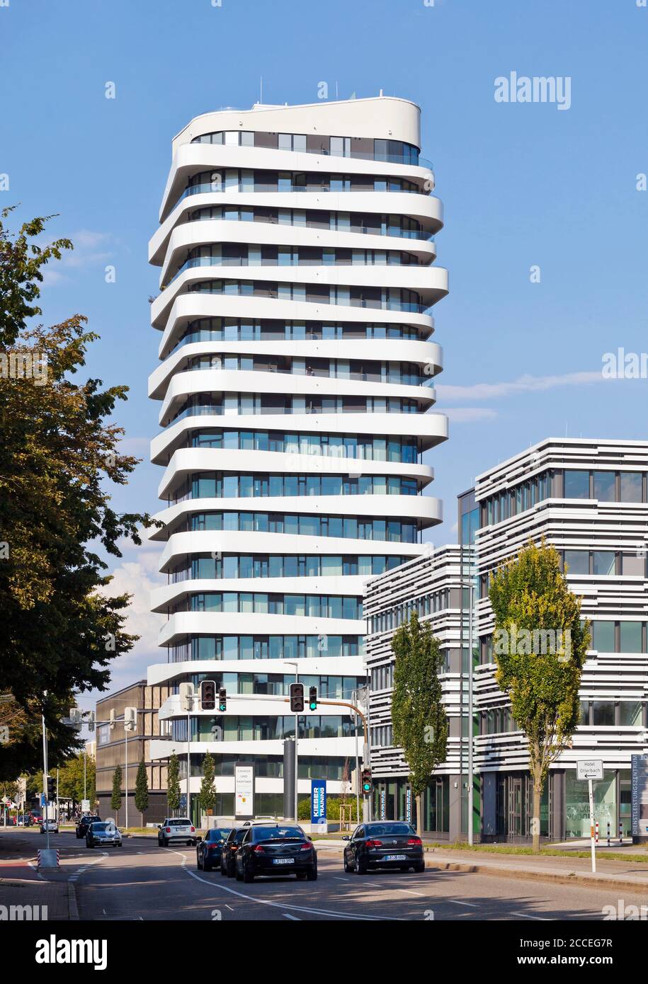 Deutschland, Baden-Württemberg, Bietigheim-Bissingen, Sky, Hochhaus Stockfoto