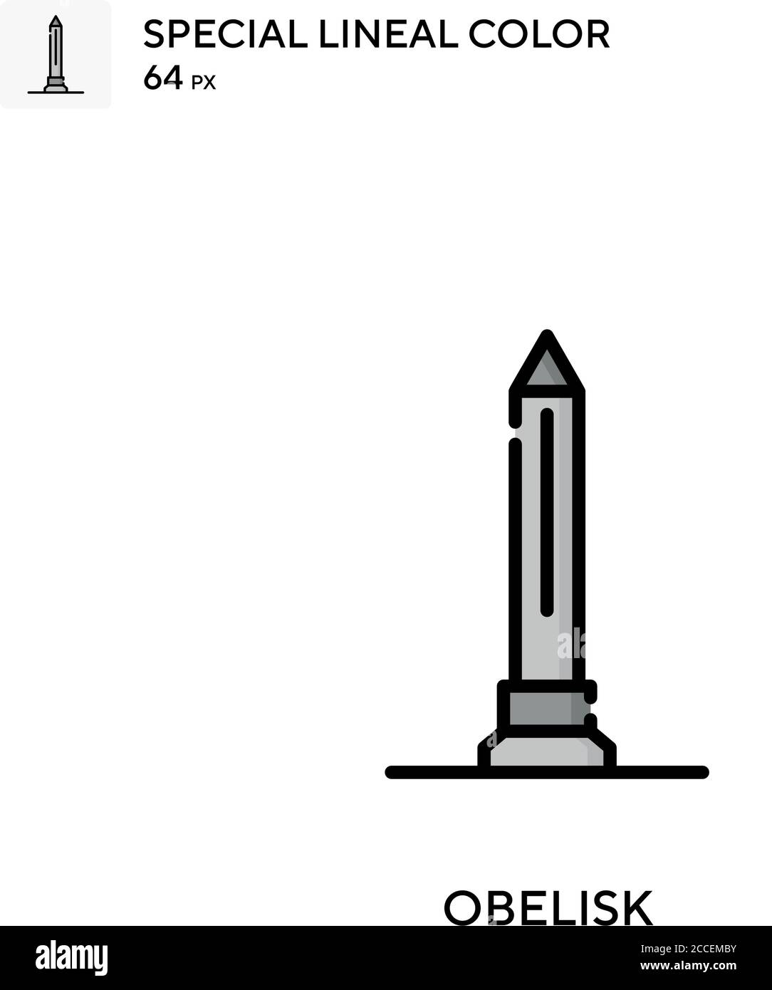 Obelisk spezielles lineales Farbsymbol. Illustration Symbol Design Vorlage für Web mobile UI-Element. Stock Vektor