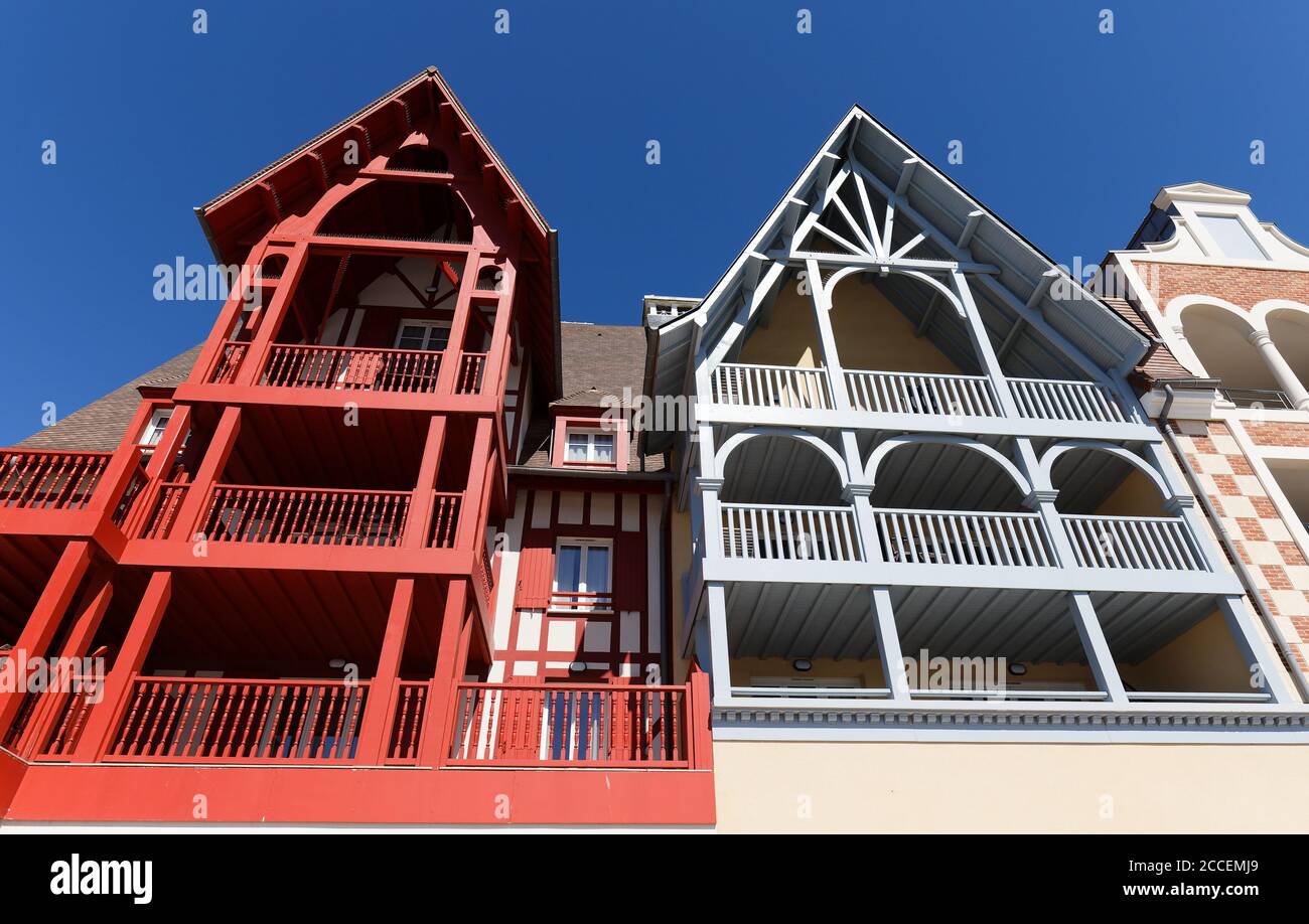 Architektur von Trouville, Normandie, Frankreich. Stockfoto