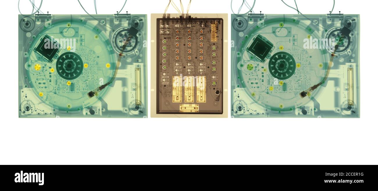 Disc-Jockey-Decks, Röntgen Stockfoto