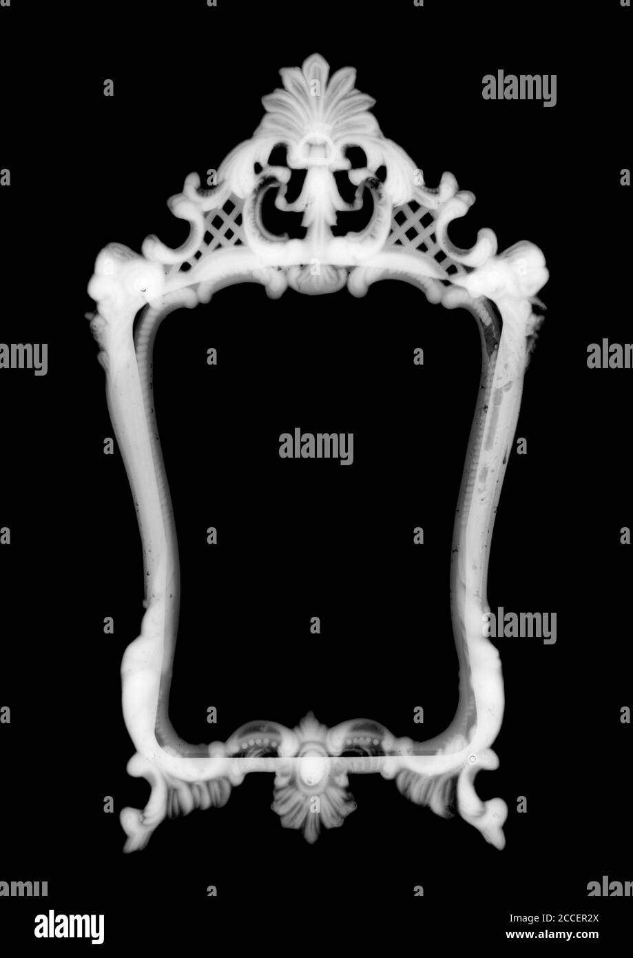Spiegelrahmen aus Messing, Röntgen Stockfoto