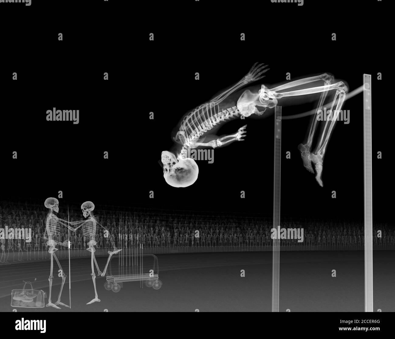 Leichtathletik Hochsprung, Röntgen Stockfoto