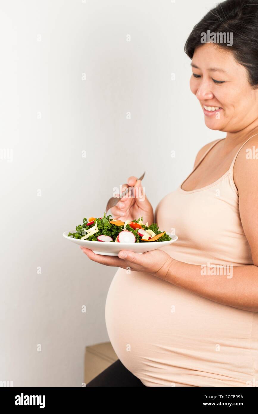 Gesunde Ernährung in der Schwangerschaft Stockfoto