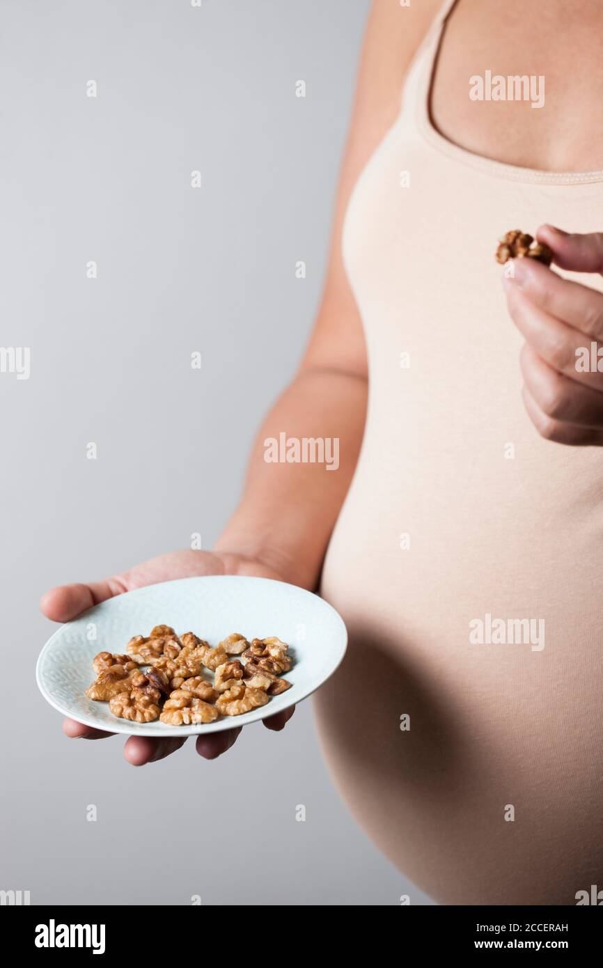 Gesunde Ernährung in der Schwangerschaft Stockfoto