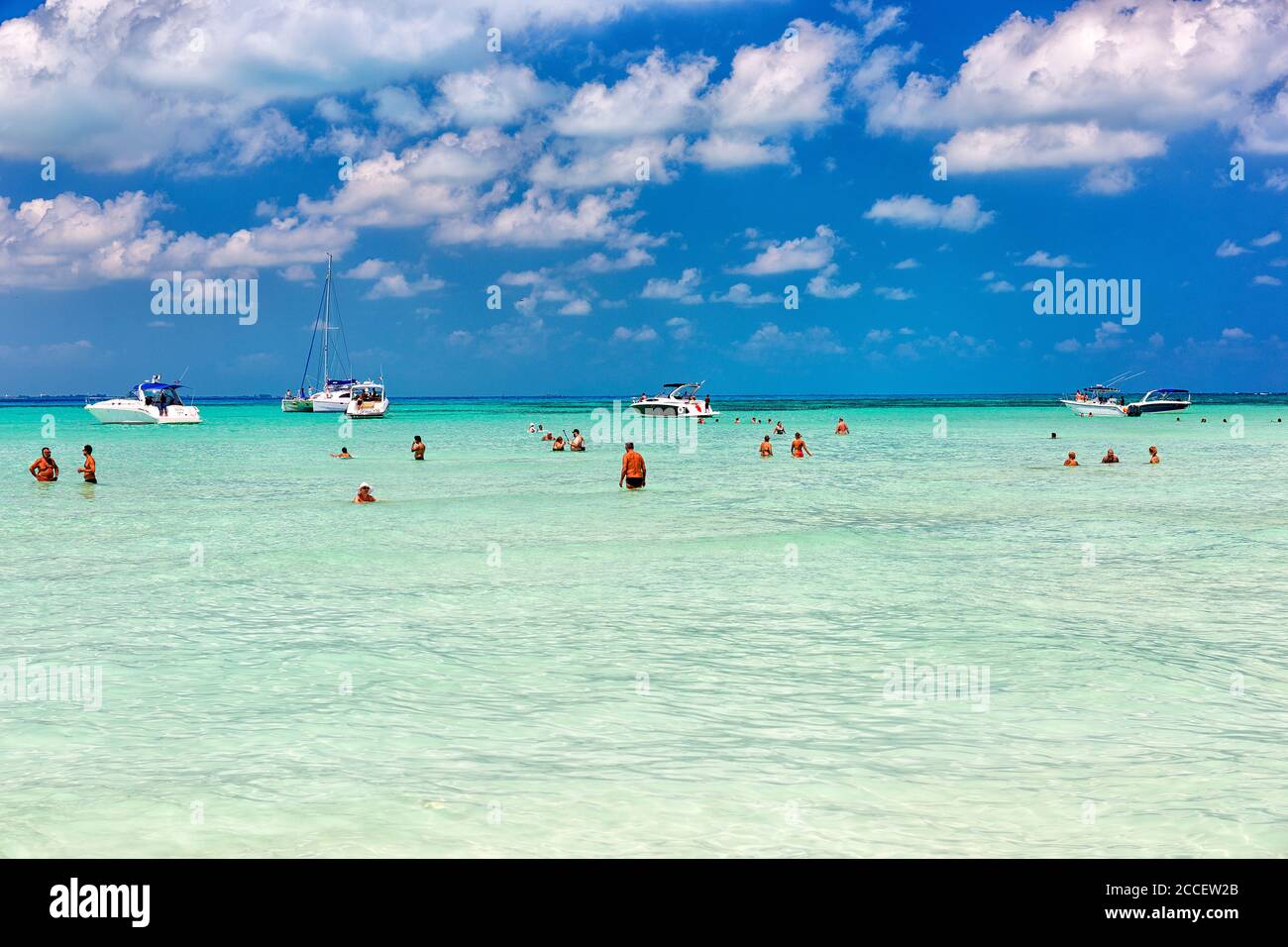 Strandlandschaft auf Isla Mujeres, Yucatan Peninsula, Karibisches Meer, Mexiko Stockfoto