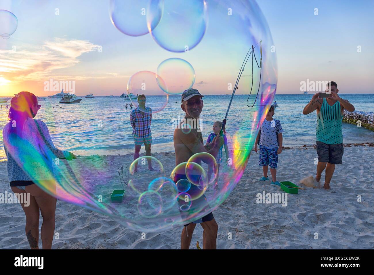 Strand-Landschaft auf Isla Mujeres, Halbinsel Yucatan, Karibik, Mexiko Stockfoto