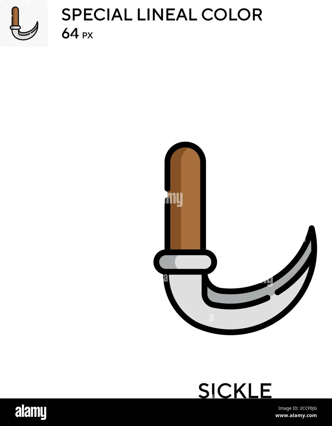 Sichel spezielles lineales Farbsymbol. Illustration Symbol Design Vorlage für Web mobile UI-Element. Stock Vektor
