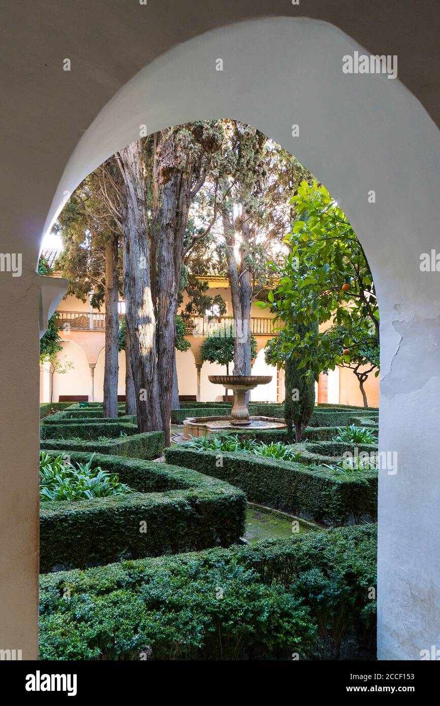 Granada (Spanien), Alhambra, Palacios Nazaries, Patio de Lindaraja, Garten Stockfoto