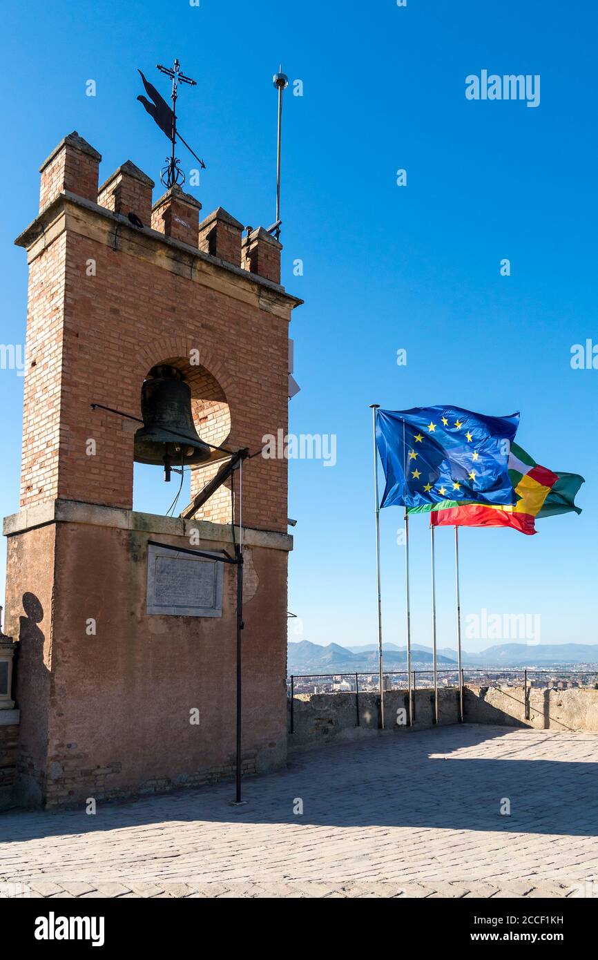 Spanien, Granada, Alhambra, Alcazaba, Torre de la Vela, Wachturm Stockfoto