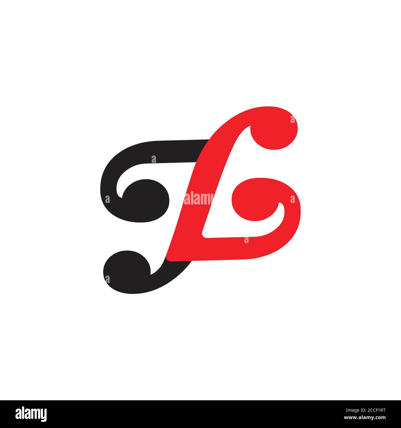 Abstrakter Buchstabe jl einfacher Logovektor Stock Vektor