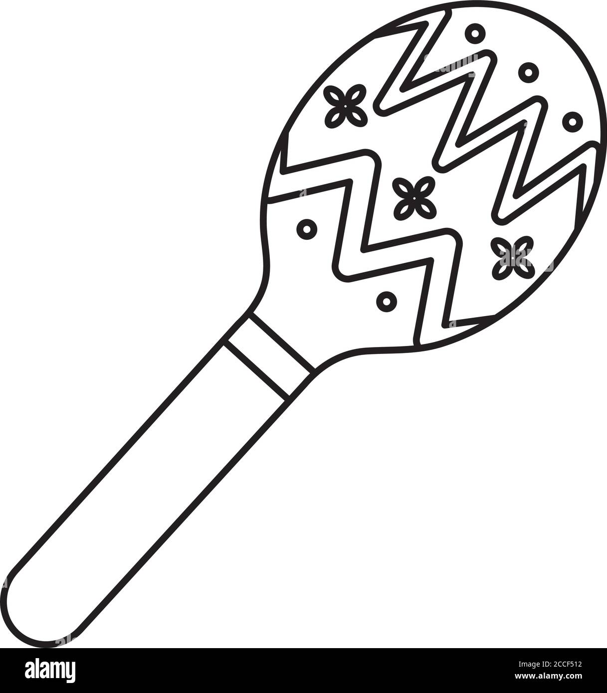 mexikanisches Kulturkonzept, Maracas-Symbol auf weißem Hintergrund, Linienstil, Vektorgrafik Stock Vektor