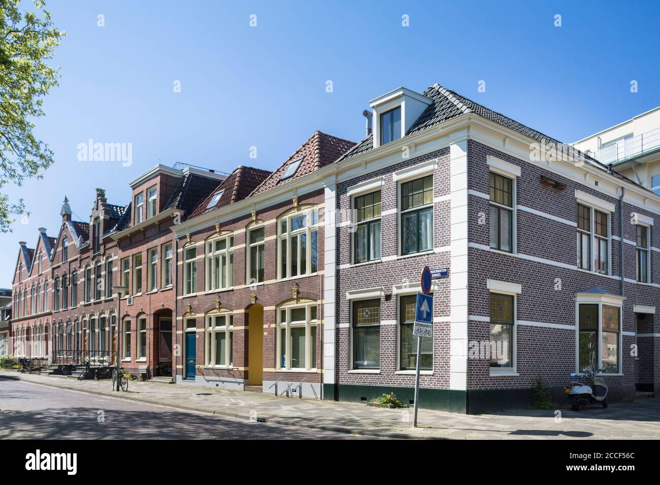 Historische Häuser in Groningen, Niederlande Stockfoto