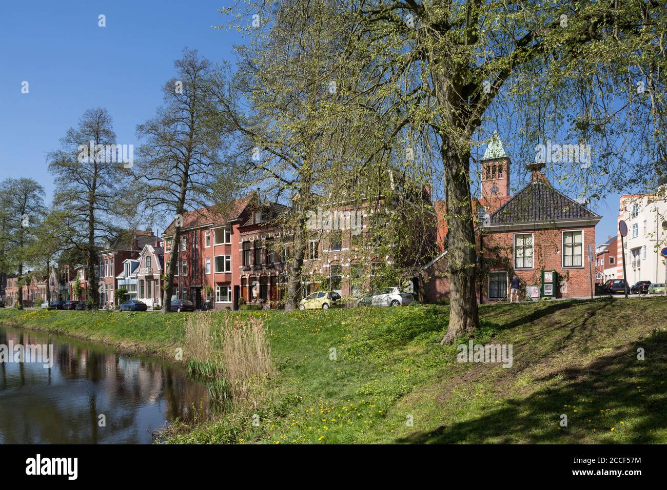 Häuser im Park, Groningen, Niederlande Stockfoto