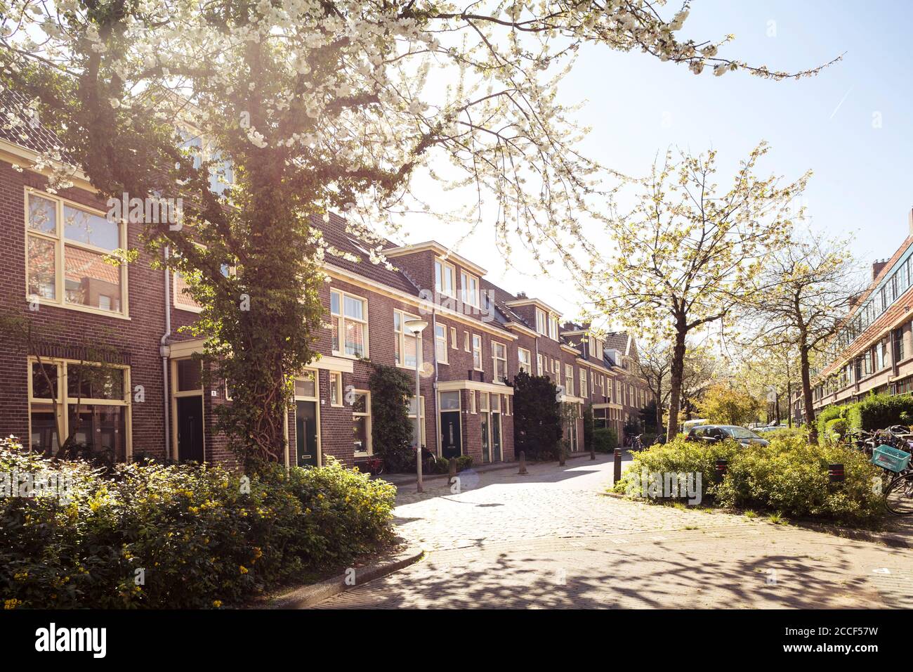 Wohnhäuser in Groningen, Niederlande Stockfoto