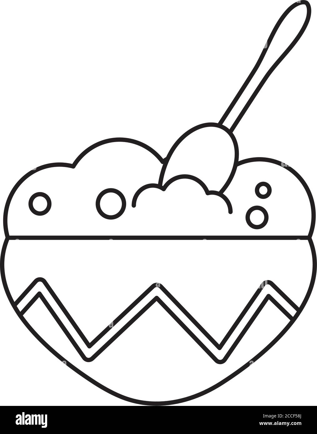 Guacamole Schüssel Symbol auf weißem Hintergrund, Linienstil, Vektor-Illustration Stock Vektor