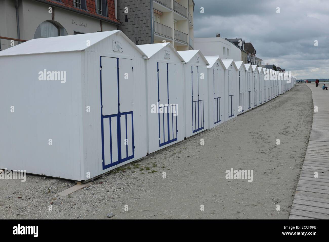 Frankreich - Calais, Strandhütten Stockfoto