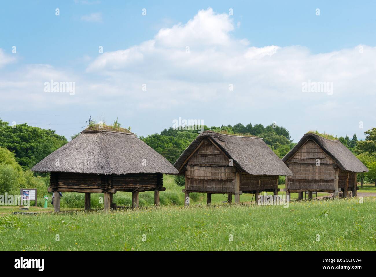 Sannai-Maruyama Standort in Aomori, Präfektur Aomori, Japan. Es ist eine archäologische Stätte aus der Jomon-Zeit, eine berühmte historische Stätte. Stockfoto