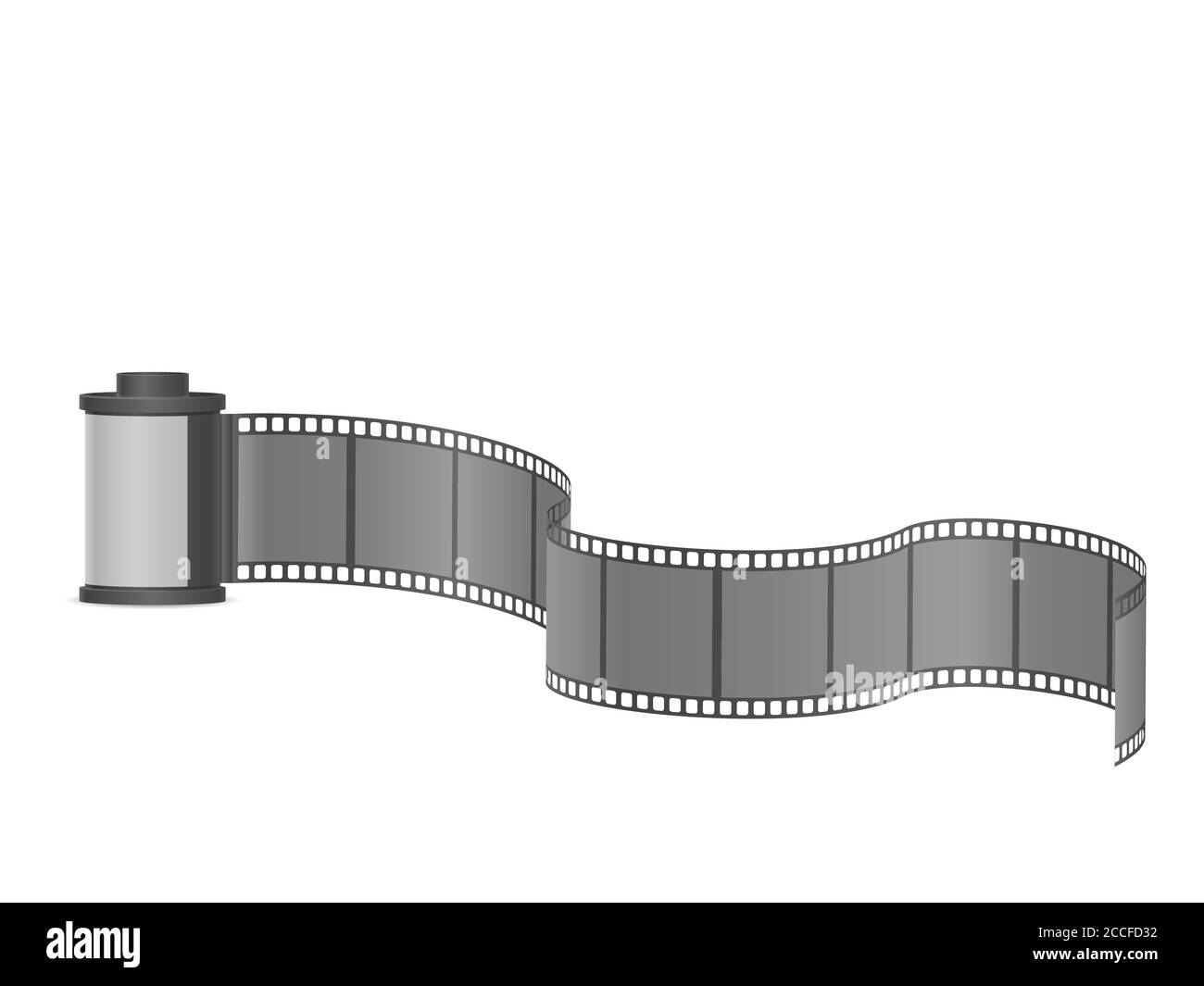 Fotofilm-Container auf weißem Hintergrund. Vektorgrafik. Stockfoto