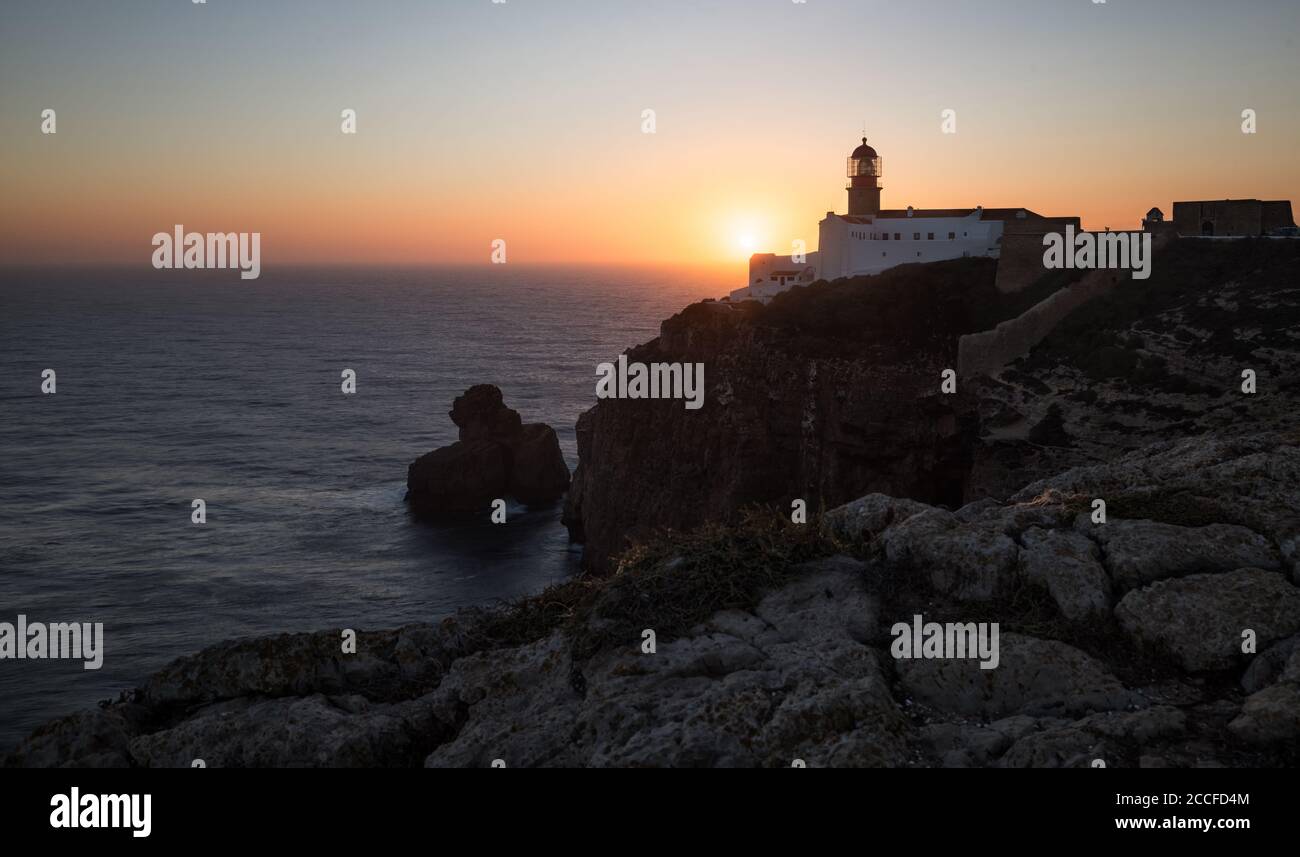 Portugal, Algarve, Faro, Leuchtturm Stockfoto