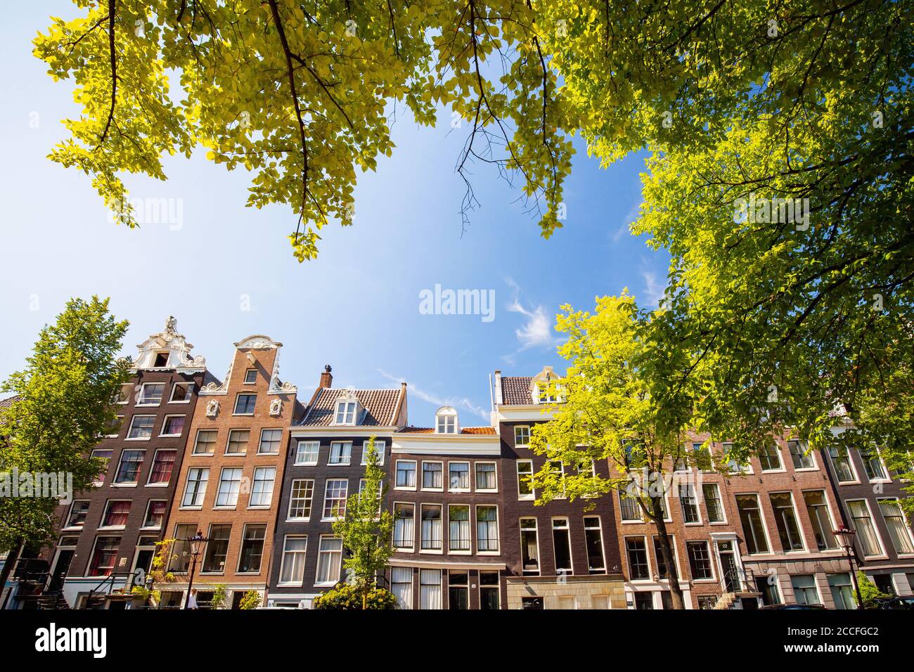 Grachten von Amsterdam, Niederlande im Sommer Stockfoto