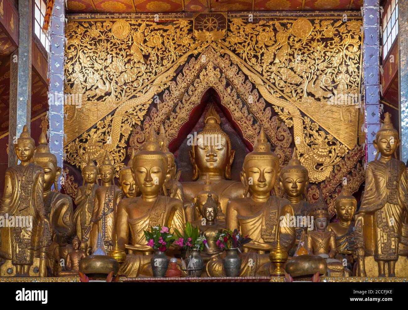 Buddhistische Pagode und Tempel, Kengtung, Shan Staat, Myanmar Stockfoto