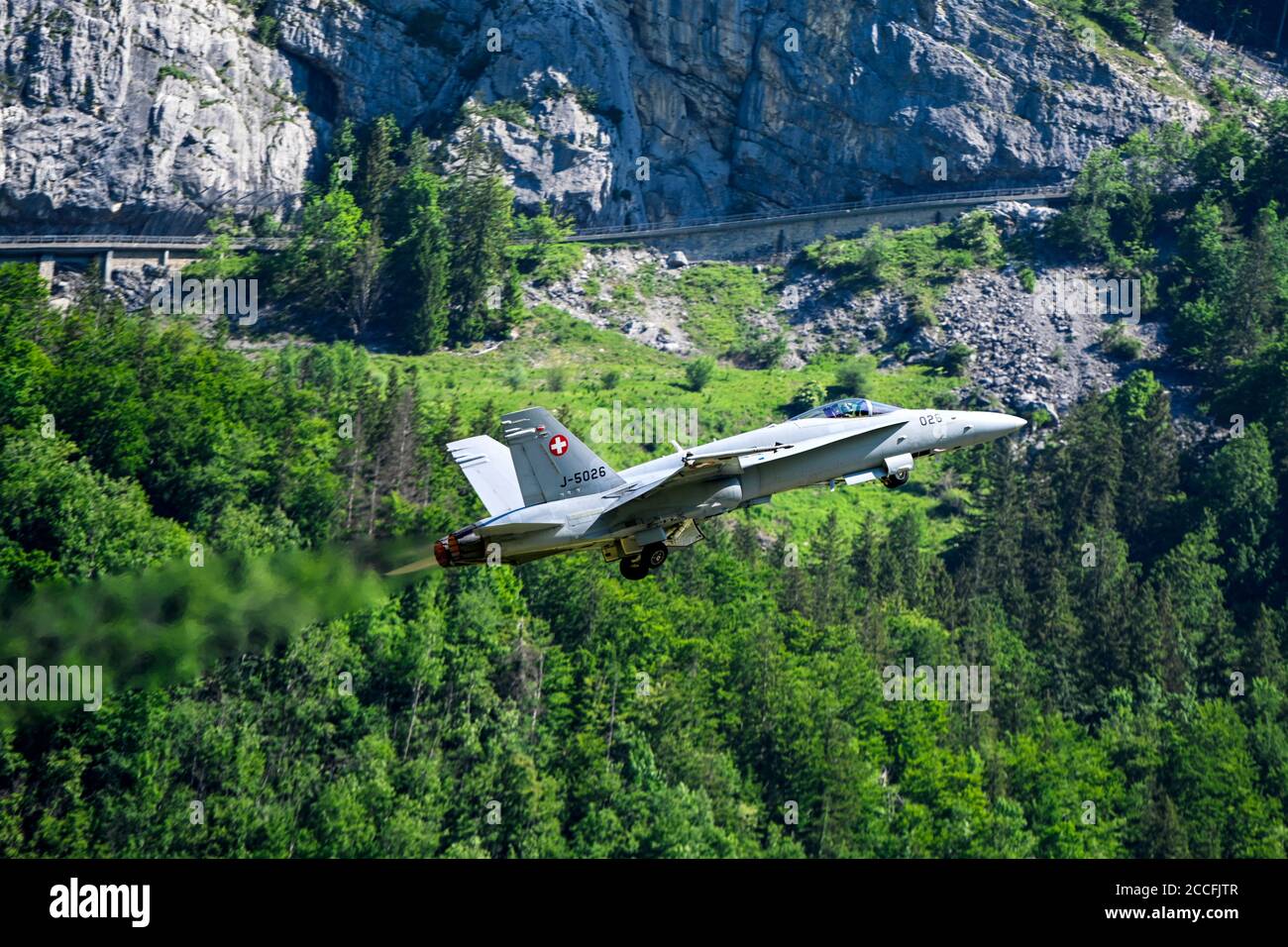 Schweizer Luftwaffe, F / A-18C Hornet J-5026, Meiringen, Schweiz Stockfoto