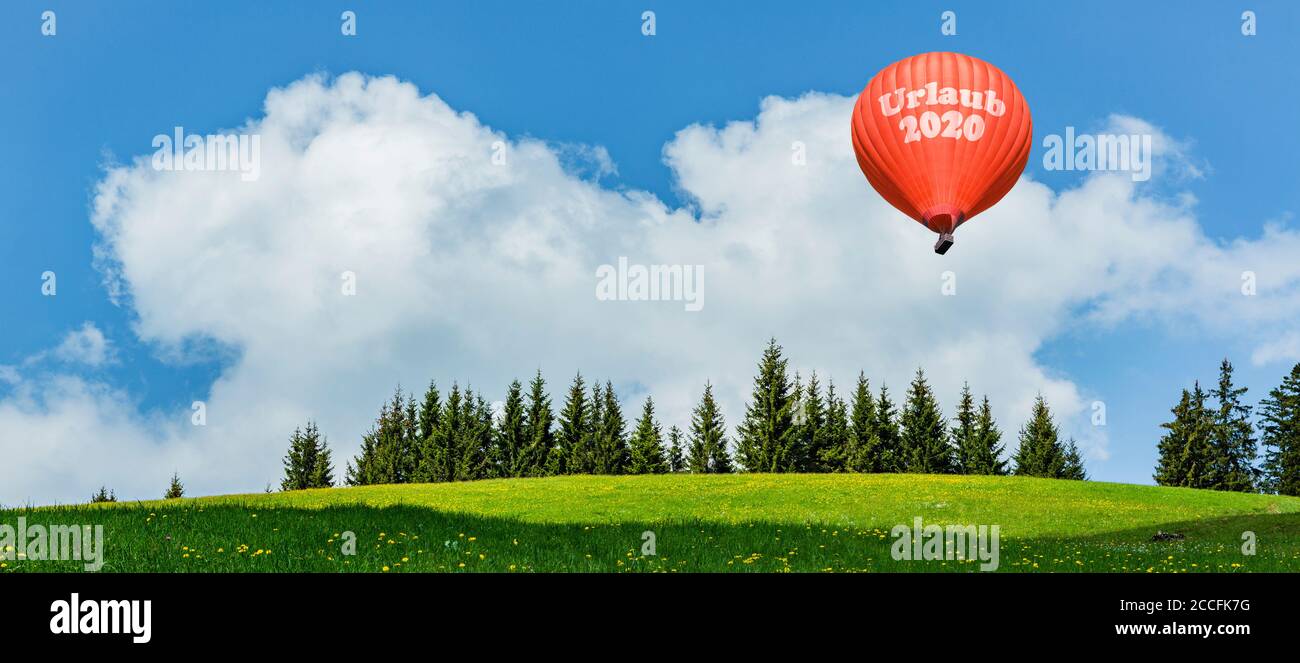 Heißluftballon, symbolisches Bild Urlaub 2020 Stockfoto