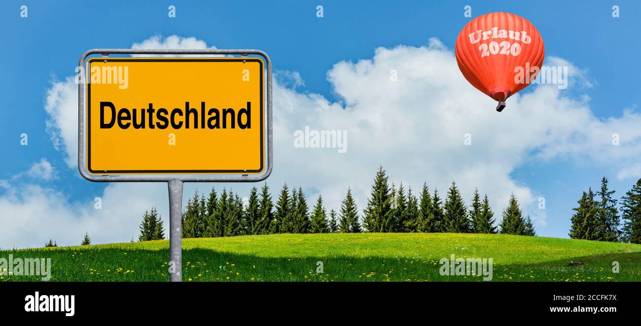 Heißluftballon, symbolisches Bild Urlaub 2020 Stockfoto