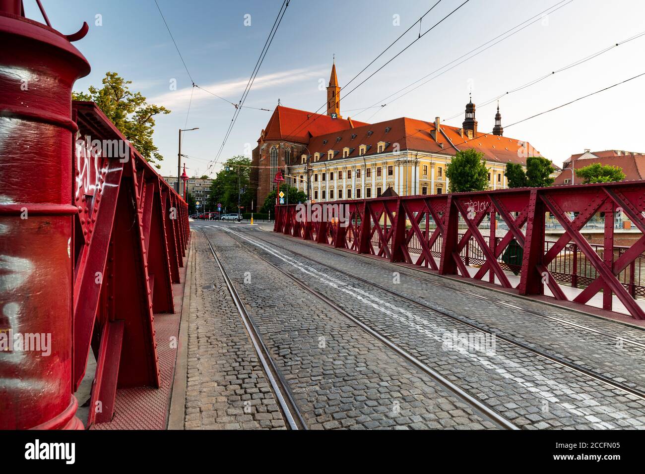 Europa, Polen, Niederschlesien, Breslau - Most Piaskowy / Sandbrücke Breslau / Piaskowy Brücke Stockfoto