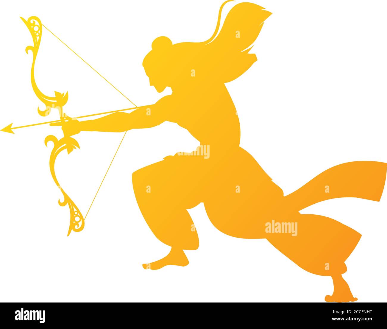 lord RAM mit Bogen und Pfeil Gold Silhouette Design, Happy dussehra Festival und indischen Thema Vektor Illustration Stock Vektor